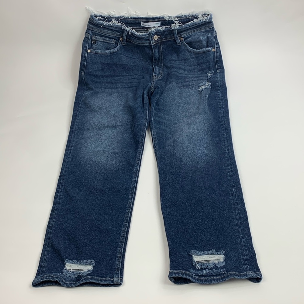 KanCan Distressed Raw hem Jeans Size 30 Stretch Short Crop ankle length
